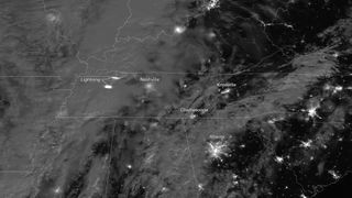 Lightning flash seen by the Suomi NPP satellite