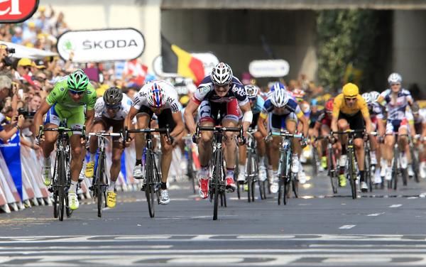 Greipel on his way to his third Tour de France stage of 2012