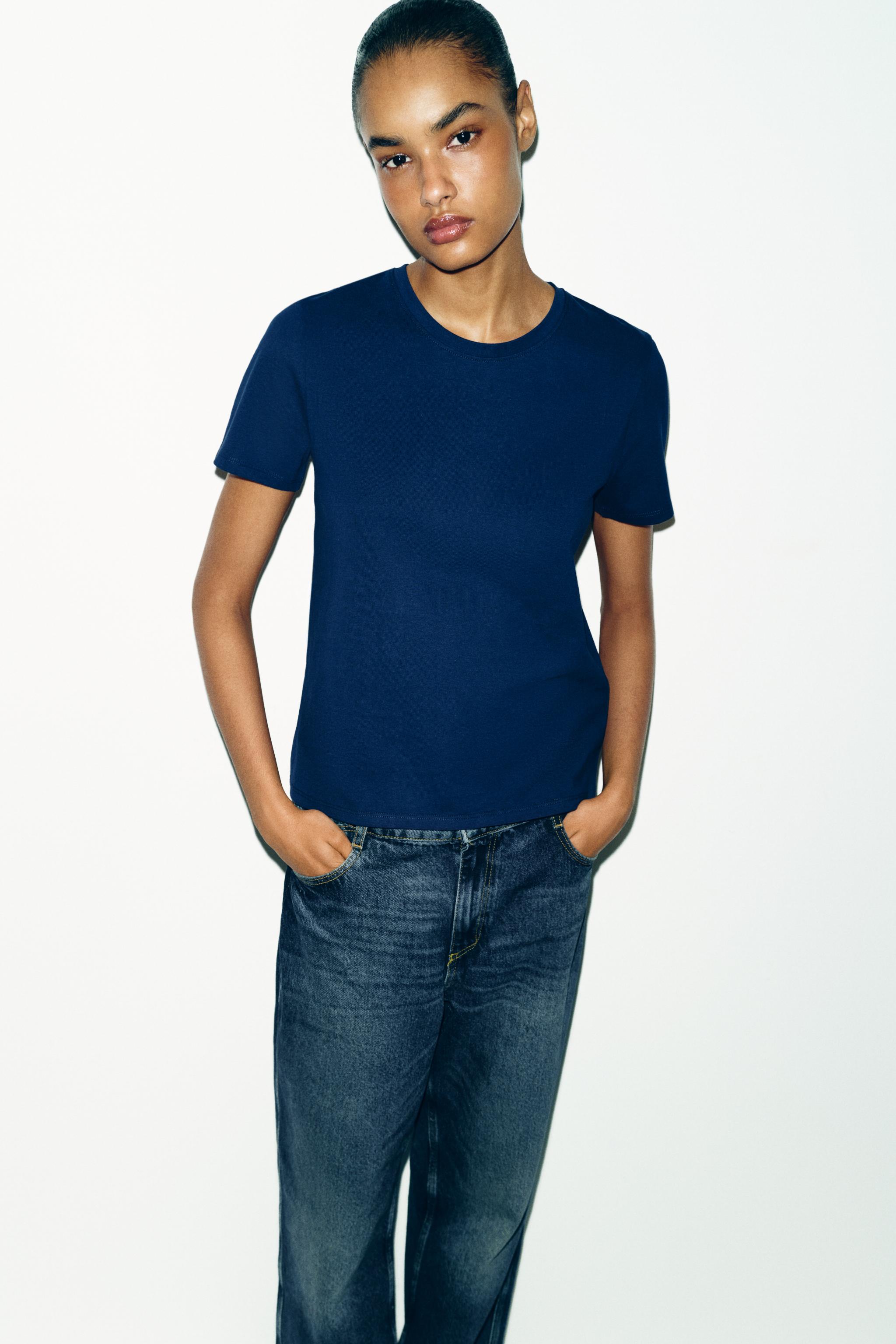 Rustic Cotton T-Shirt - Navy Blue - S