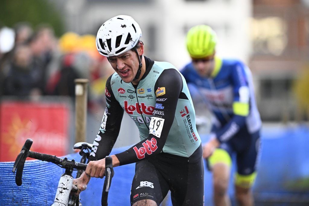 Belgian Tom Meeusen pictured in action during the men elite race at the Urban Cross Kortrijk cyclocross cycling event on Saturday 25 November 2023 in Kortrijk the second stage in the X2O Badkamers Trofee Veldrijden competitionBELGA PHOTO JASPER JACOBS Photo by JASPER JACOBS BELGA MAG Belga via AFP Photo by JASPER JACOBSBELGA MAGAFP via Getty Images
