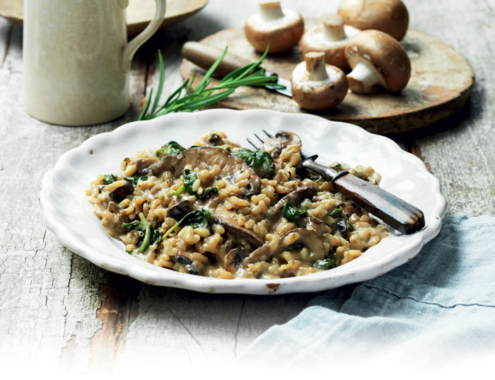 Mushroom risotto, a classic Piedmont dish