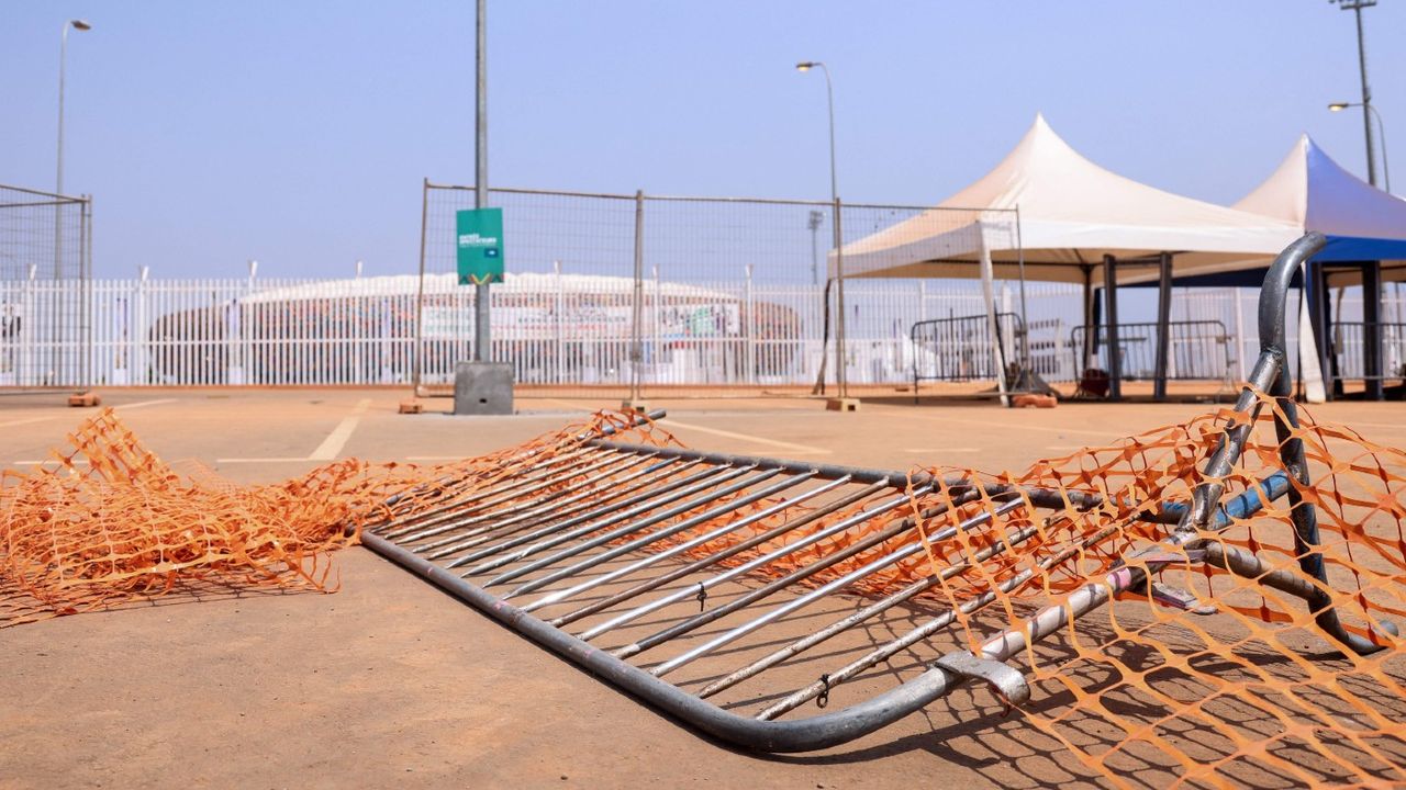 The scene of the stampede at Olembe Stadium in Yaoundé, Cameroon  