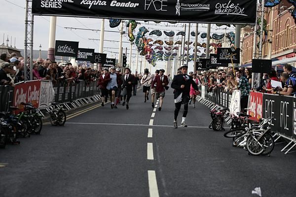 The folding bike race provided plenty of entertainment.