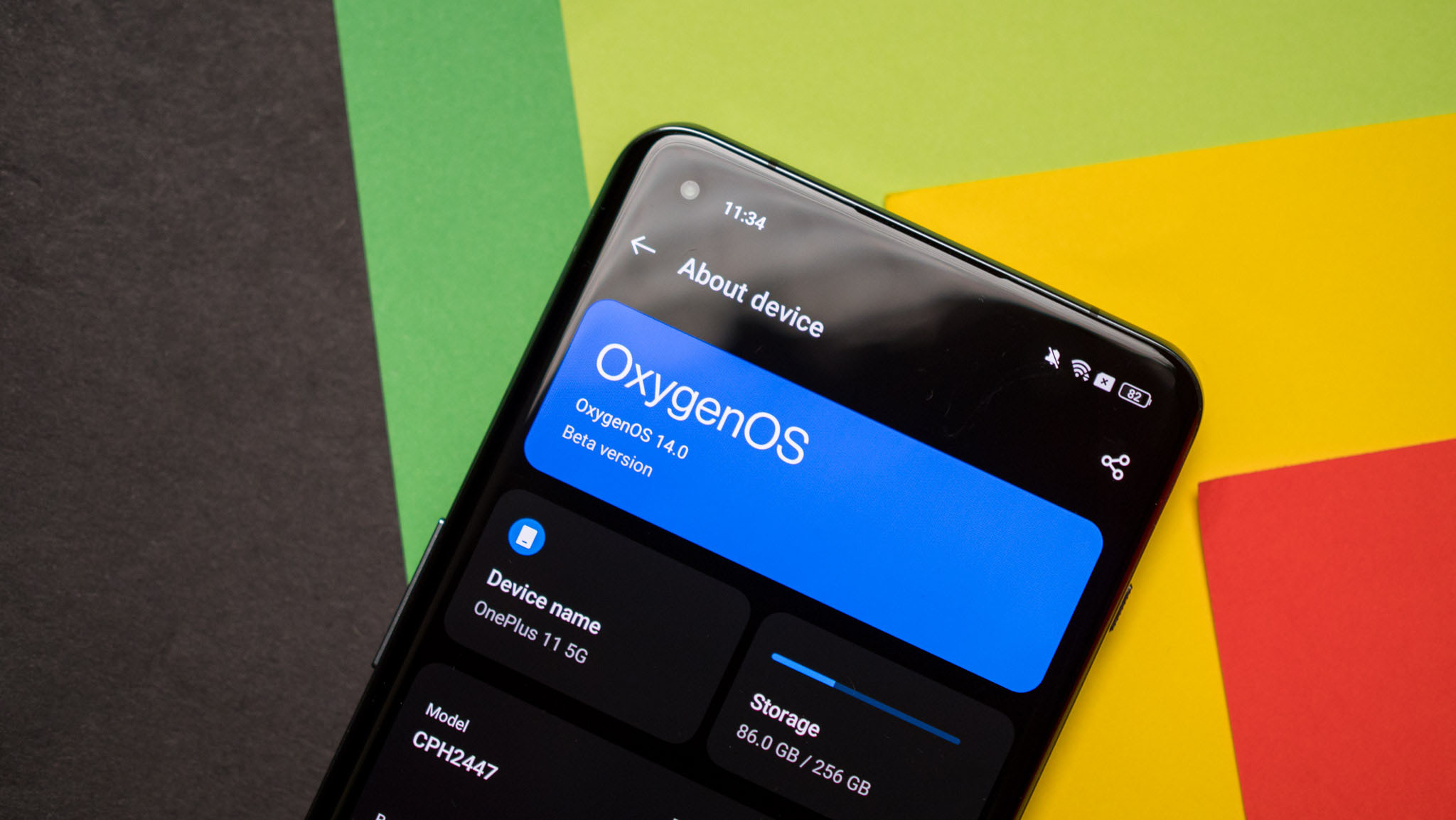 OxygenOS 14 about device page