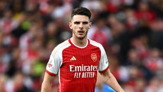 Declan Rice of Arsenal looks on during the pre-season friendly match for Arsenal FC