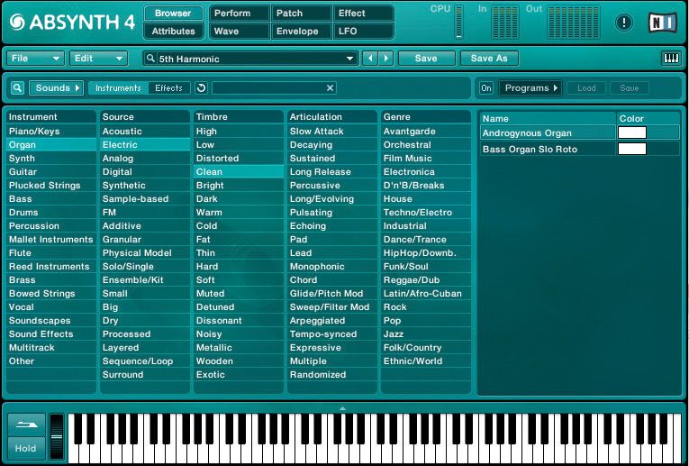 The new Browser makes finding and selecting presets easy.