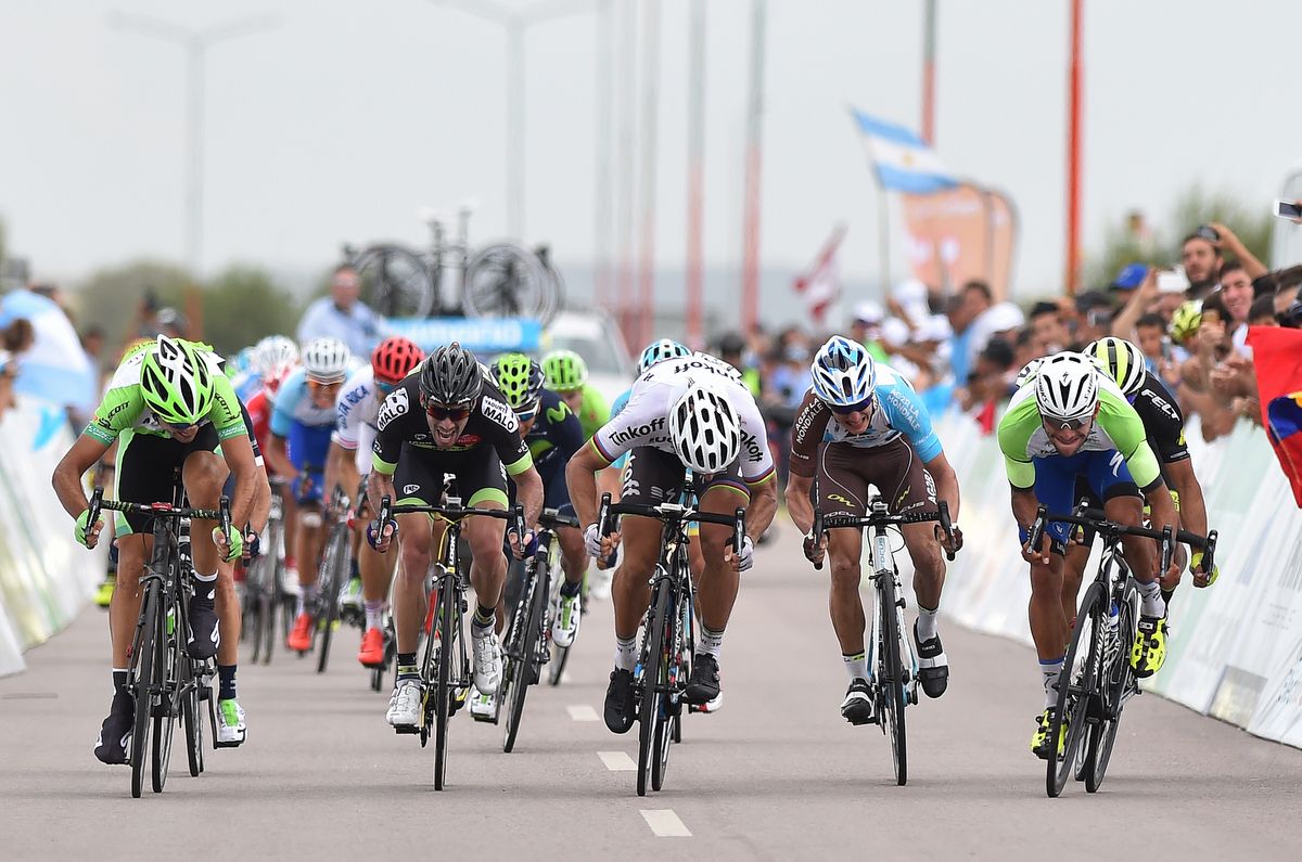 Sprinting for second behind Peter Koning