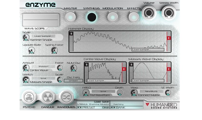 Enzyme is spread across a handful of tabbed pages - be glad of it, as you wouldn't want to try to take it all in at once!