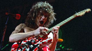 Eddie Van Halen performs at Madison Square Garden in New York City on October 8, 1982.