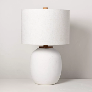 white resin table lamp