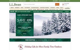 LL Bean homepage