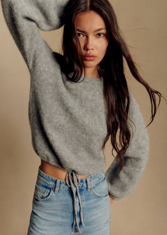 Jay Jumper - Mid Heather Grey - Baby Alpaca - Sézane