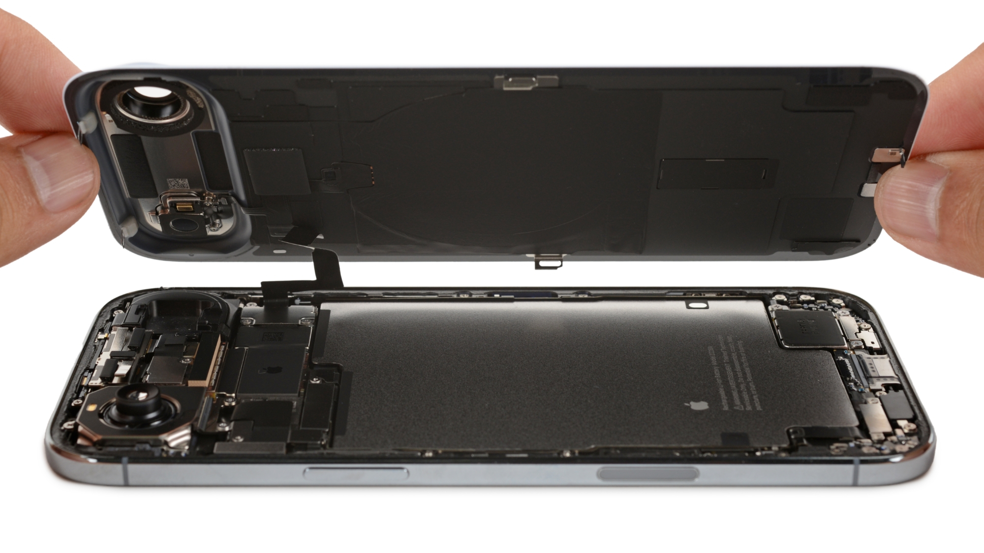 iPhone Air with the back removed