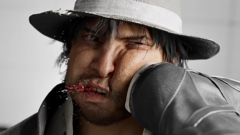 Akira taking a boot to the face in Virtua Fighter.