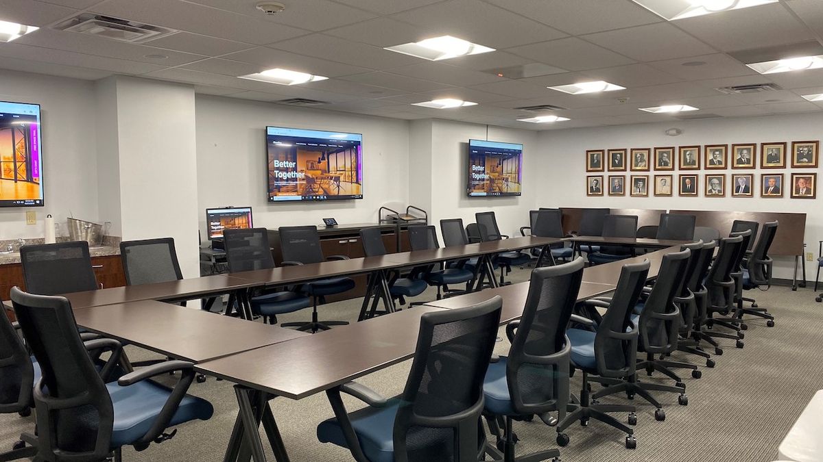 ClearOne’s Beamforming Mic Array Ceiling Tile and CONVERGE Pro 2 48V were chosen to upgrade the conferencing system in a large, uniquely shaped room at the Legal Aid Bureau of Buffalo.