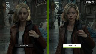 Resident Evil Requiem shown comparatively with DLSS 5 on and off
