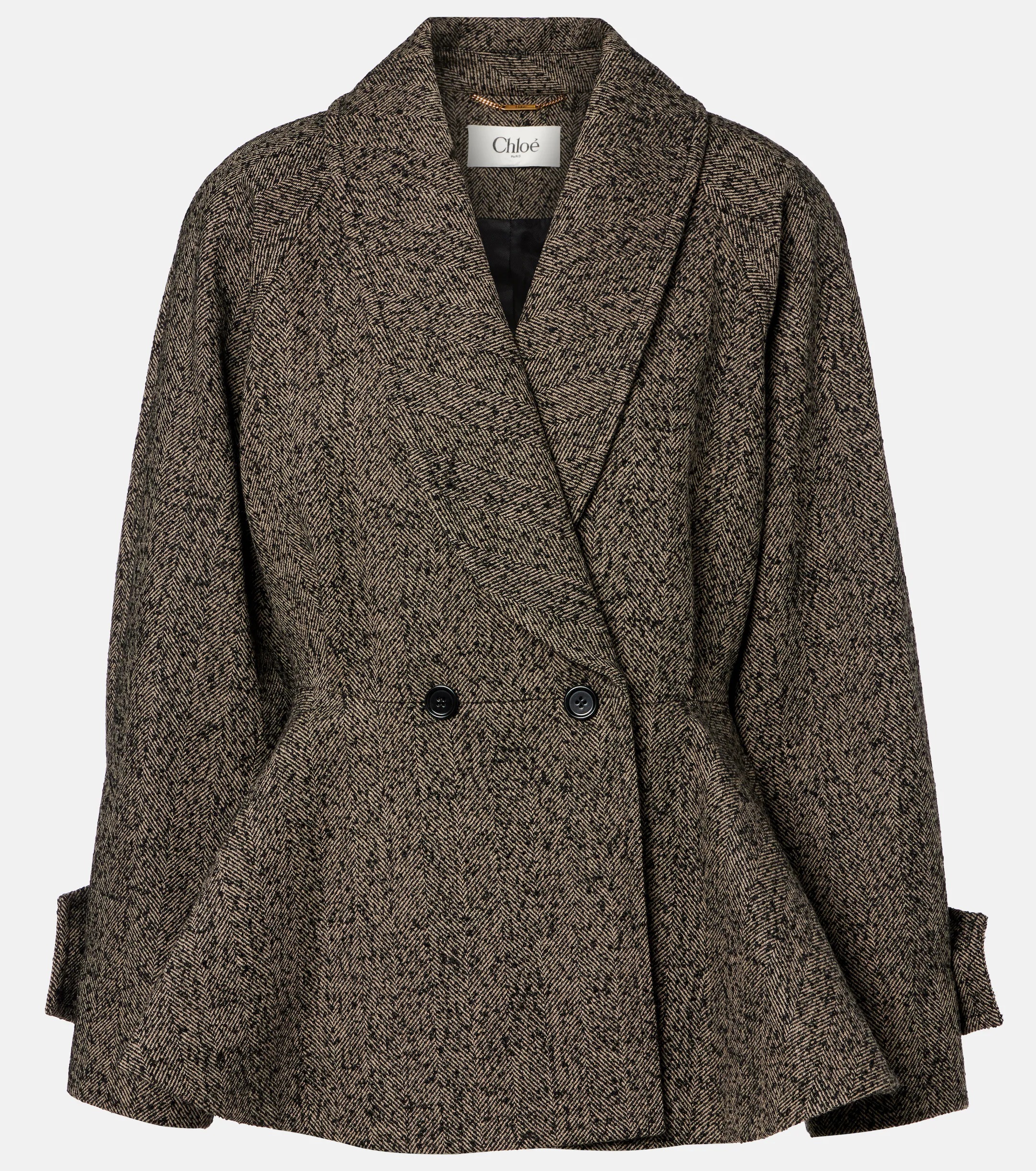 Chlo&amp;eacute;, Herringbone Peplum Coat