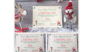 Personalised Santa Elf Nice List Certificate Christmas Eve Box Filler