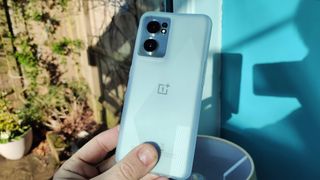 OnePlus Nord CE 2 review: image shows OnePlus Nord CE 2 in blue case