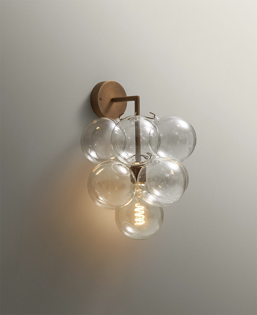 Antique Brass Bubble Wall Light