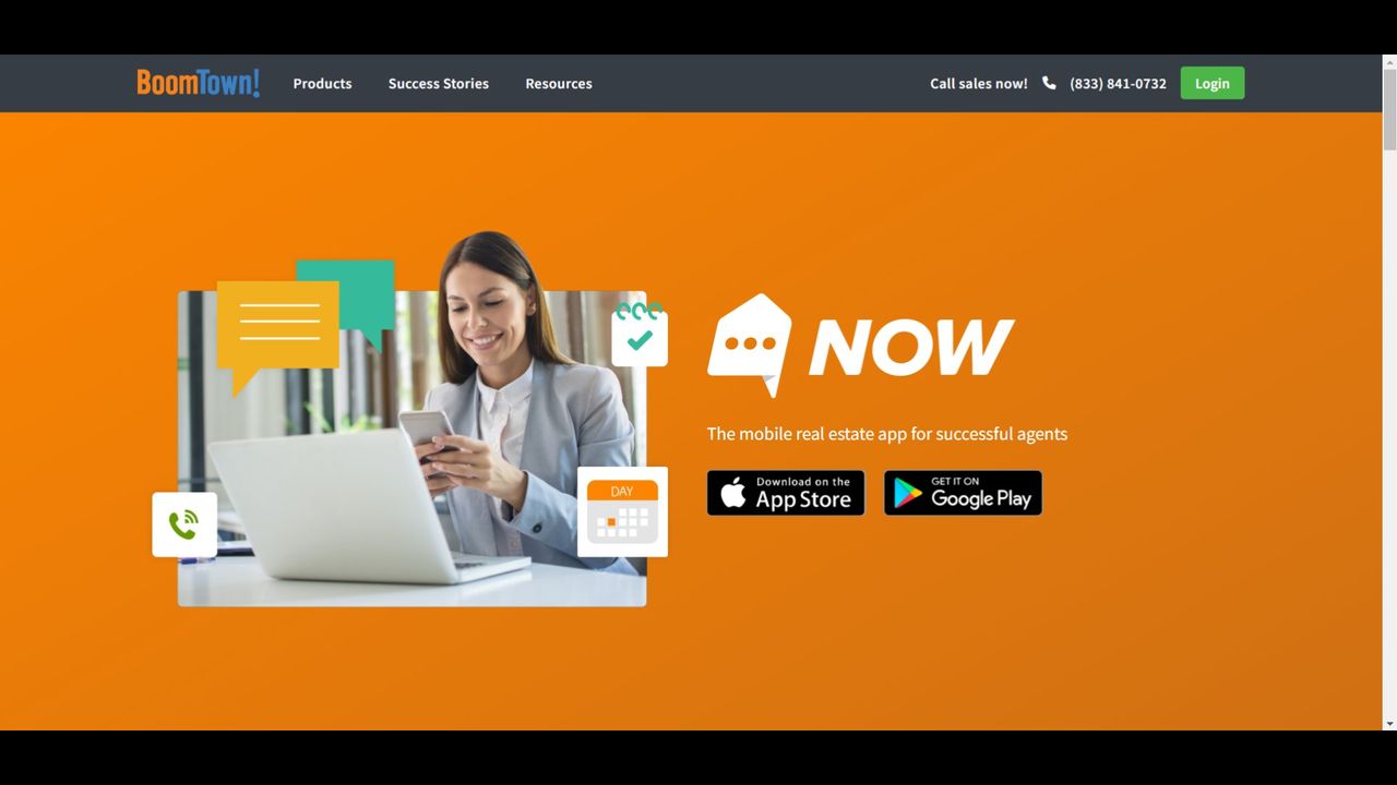 Screenshot of BoomTown&rsquo;s Now app page.