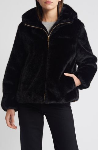 Hooded Faux Fur Jacket