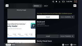 Steam Deck Decky Loader widgets.