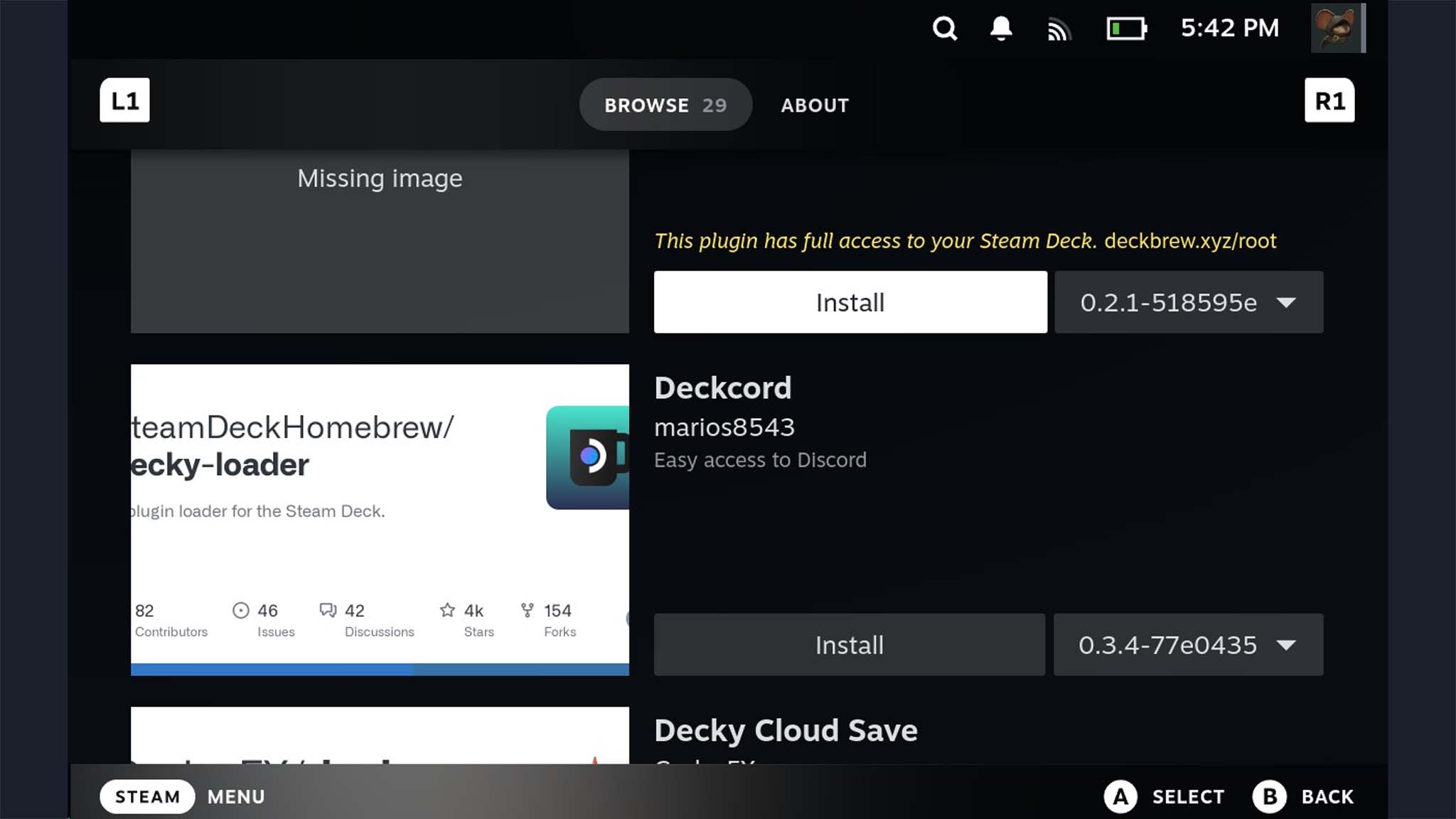 Steam Deck Decky Loader Widgets.