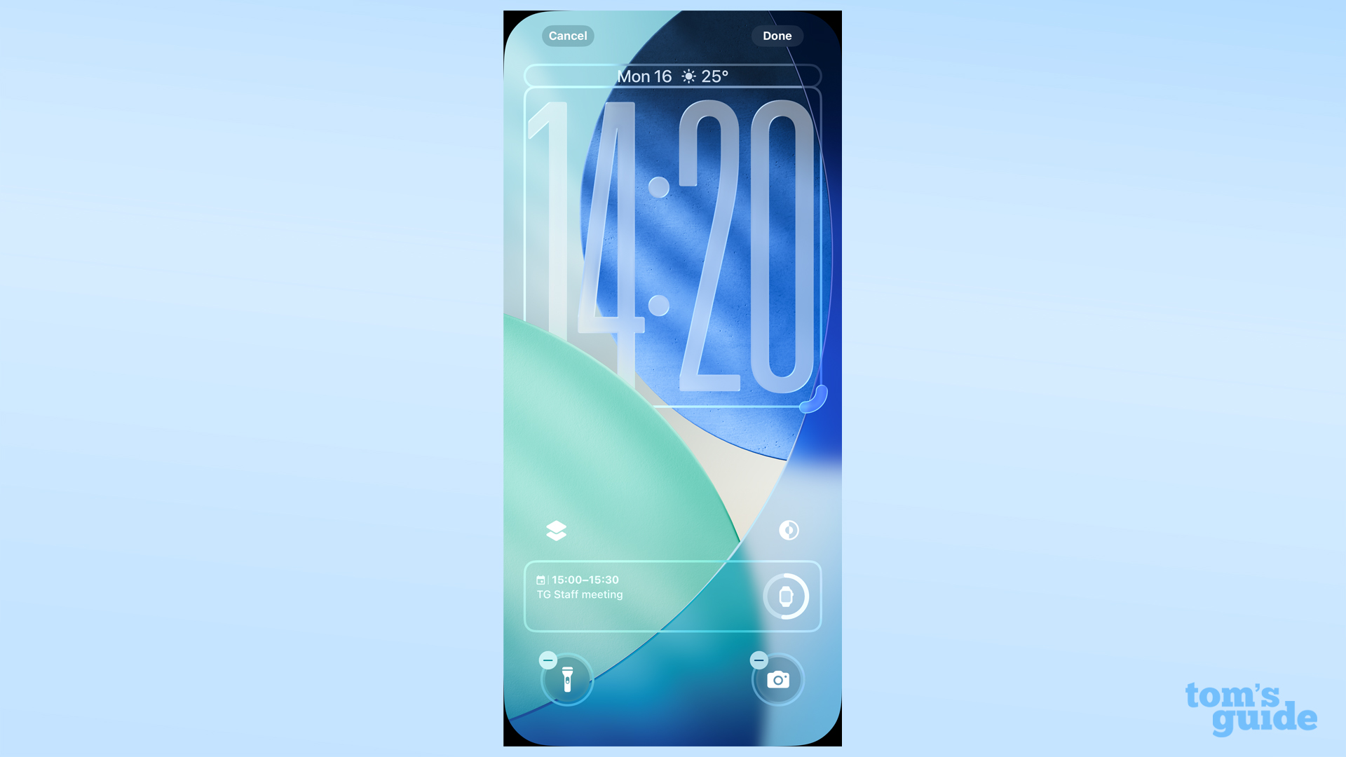 iOS 26 beta lock screen and wallpaper