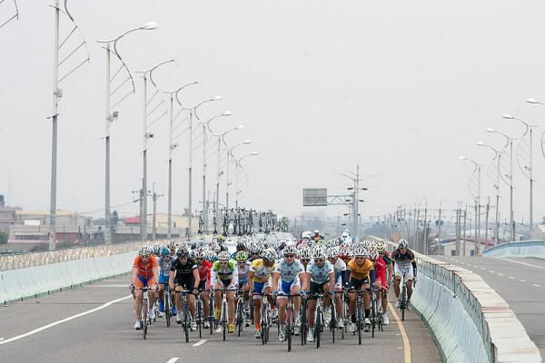 The pelton in action during stage seven of the Tour de Taiwan.