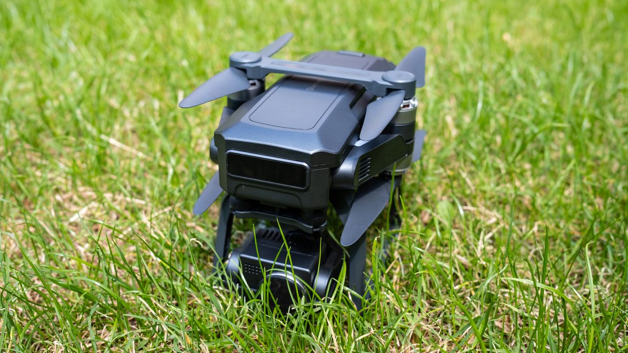 Bwine F7GB2 drone folded on grass