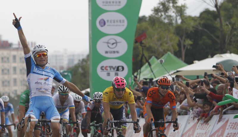 Sacha Modolo in action during stage 5 at the 2015 Tour of Hainan