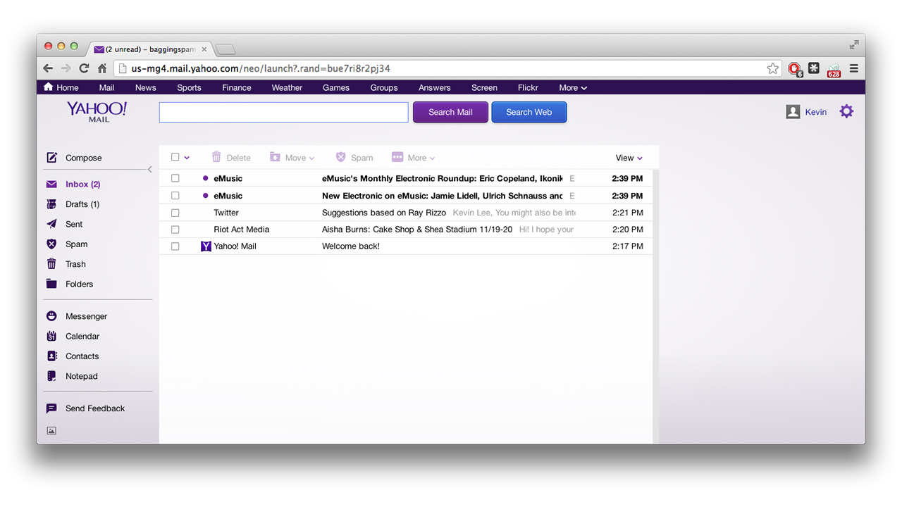 Yahoo Mail Fail