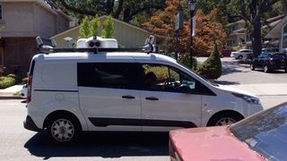 Apple's mystery mini van, equipped with self-driving tech apparatus