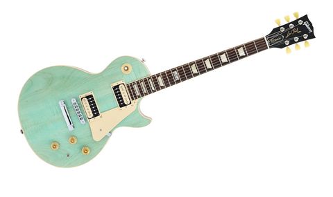 Yes, you're looking at a Seafoam Green finish on a Les Paul - nitrocellulose, no less