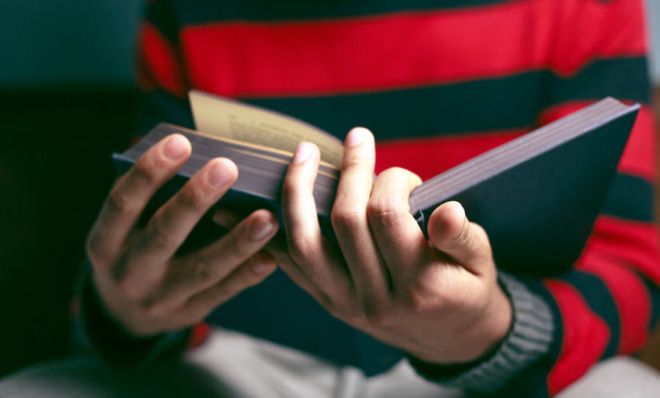 Man reading book