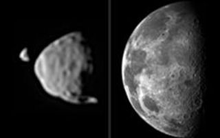 Martian Moons and Earth Moon Comparison 