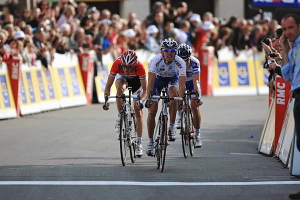 Colom stormed across the line for second, ahead of Schleck and Chavanel.