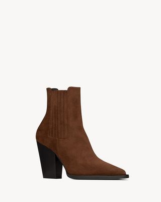 Saint Laurent, THEO chelsea booties in suede