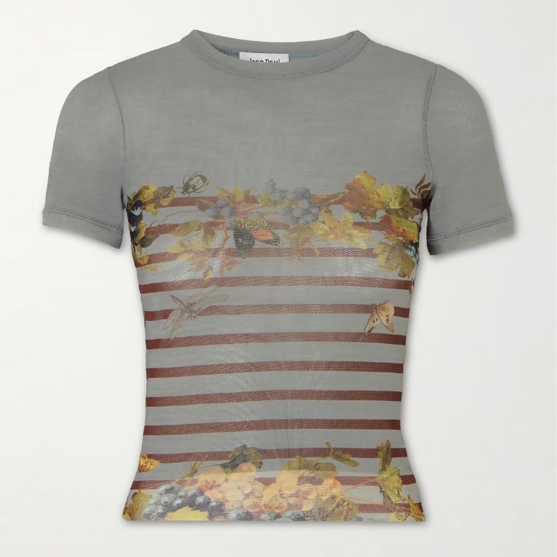 Jean Paul Gaultier, Marini&amp;egrave;re Grape printed mesh T-shirt
