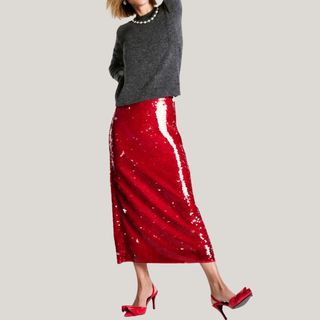 M&S Collection Sequin Midaxi Pencil Skirt