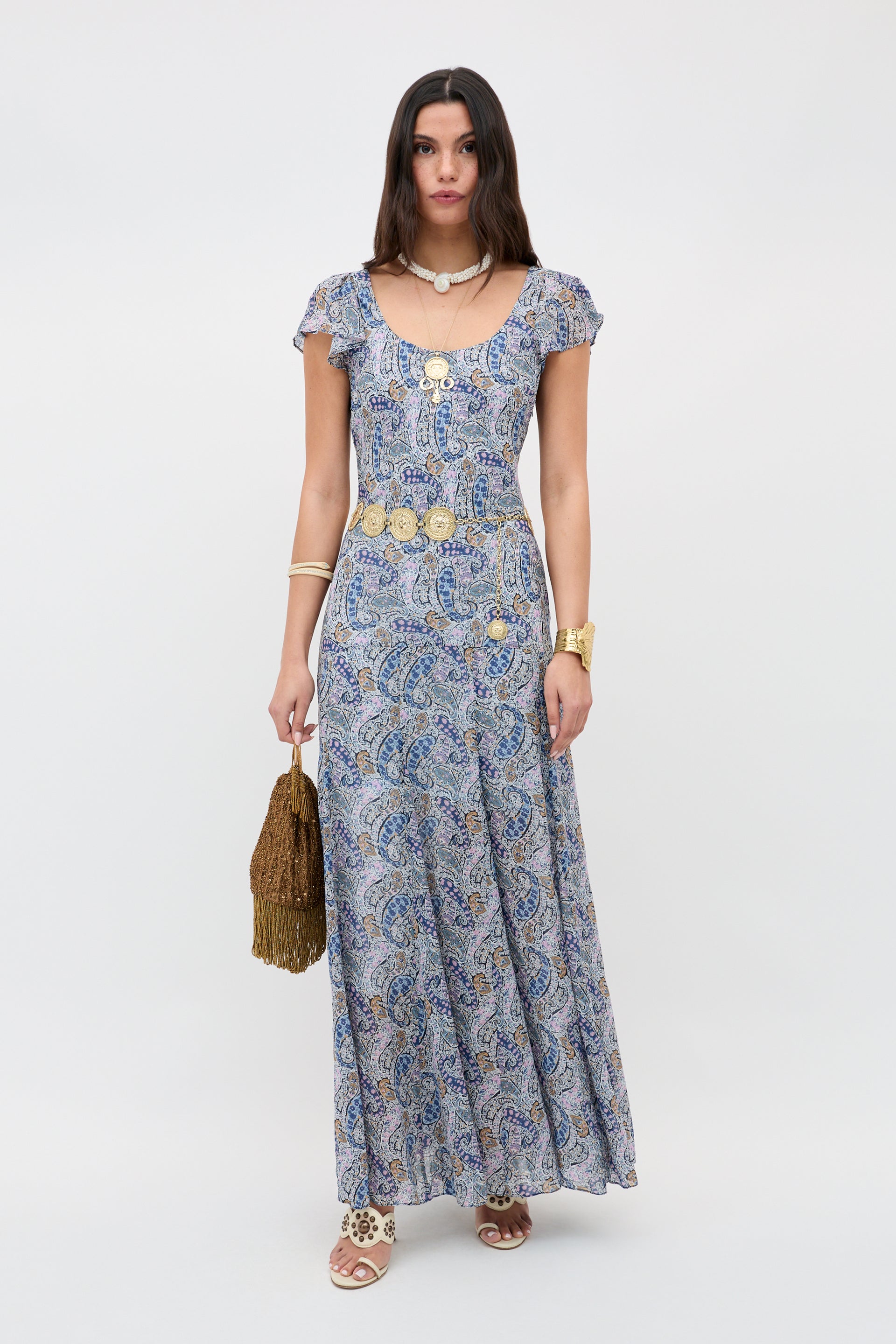 Erianne Georgette Dress in Bourton Navy