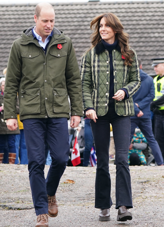 William, Prince of Wales and Catherine, Princess of Wales, known as the Duke and Duchess of Rothesay when in Scotland, visit Outfit Moray, an award-winning charity delivering life-changing outdoor learning and adventure activity programmes to young people on November 02, 2023 in Moray, Scotland