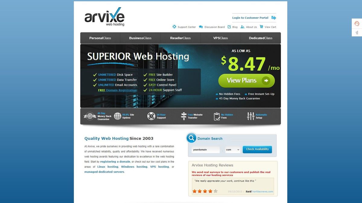 Arvixe review | TechRadar