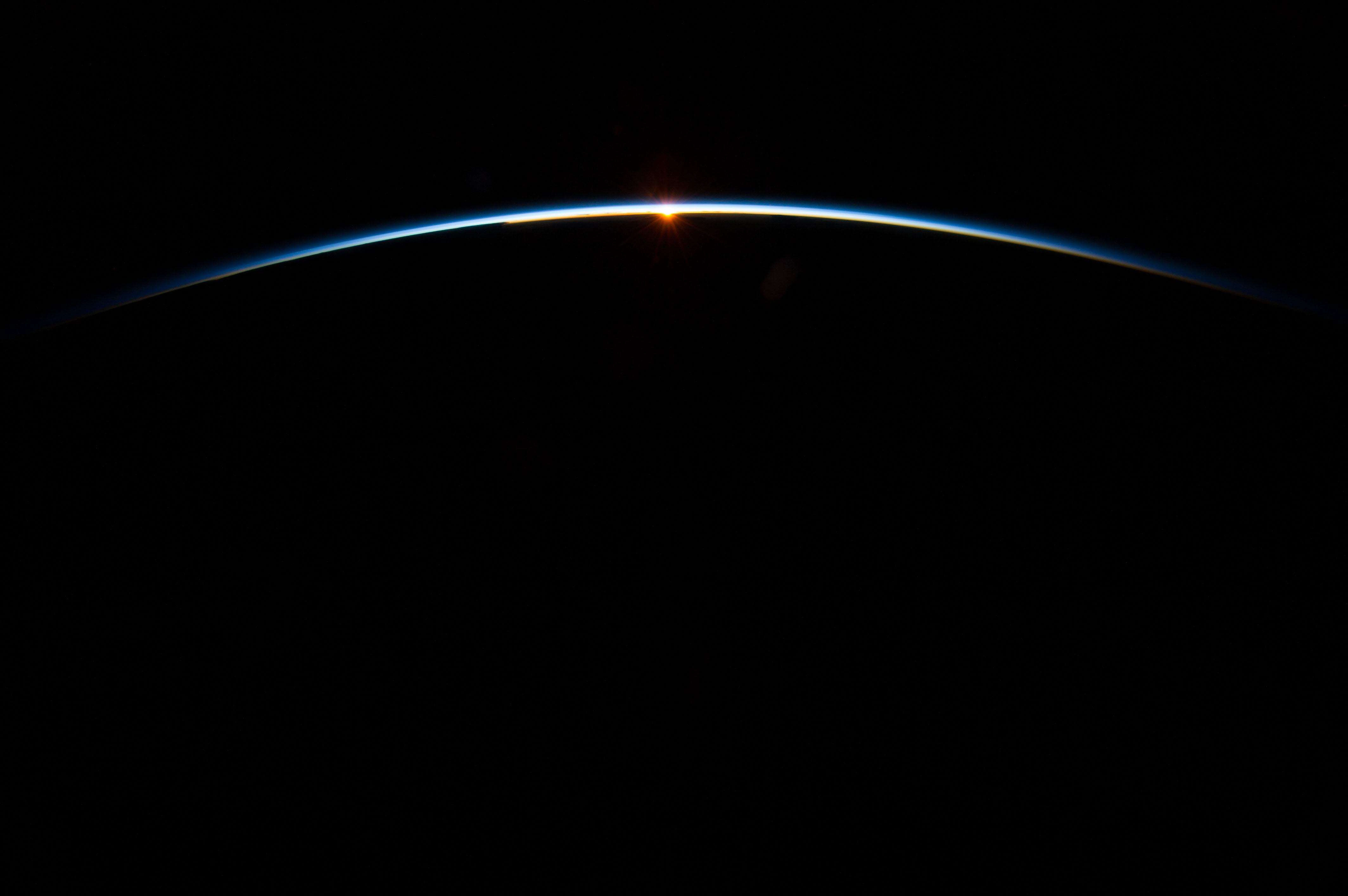 The sunrise viewed from the International Space Station