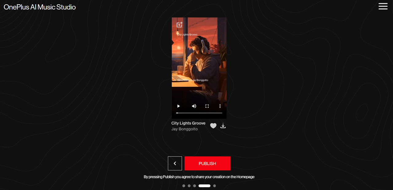 Oneplus AI music studio finished product