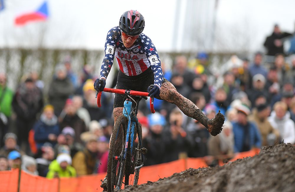 Katie Compton at Valkenburg Cyclo-cross World Championships 2018