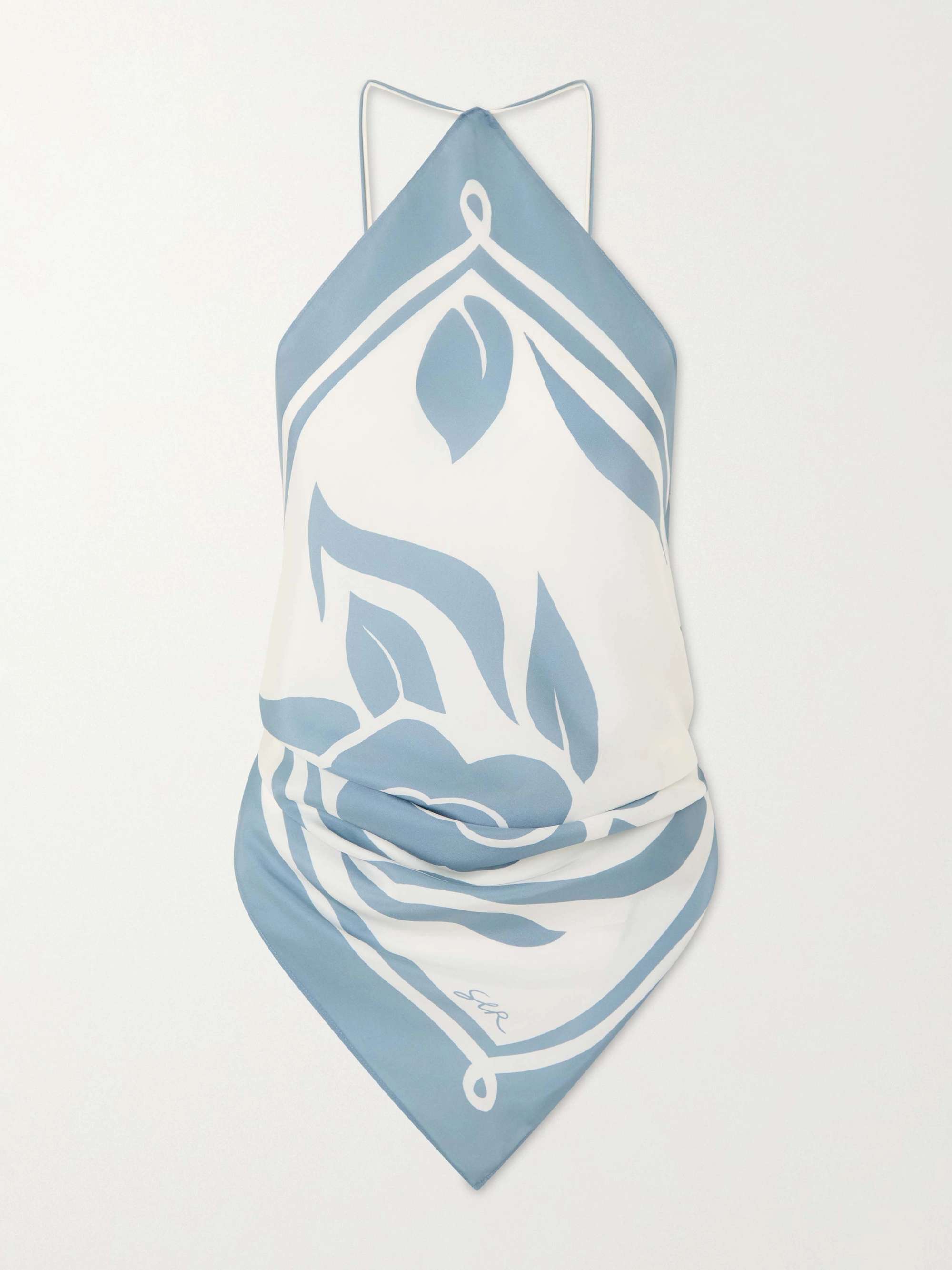 Lilou Printed Silk Halterneck Top