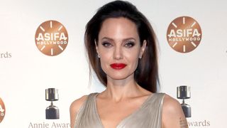 Angelina Jolie wearing bold lipstick