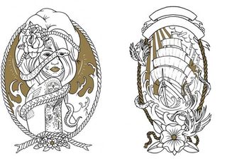 tattoo colouring book